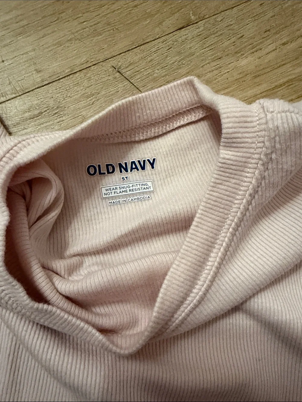 Old Navy Girls Light Pink Ribbed Short Sleeve Pajama Set